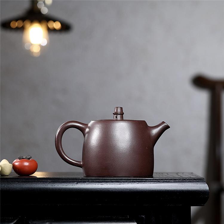 兴紫砂壶原矿宜紫泥铎手工紫夫砂礼品功汉茶壶MYG0835茶具