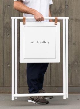 简约网in落地红店铺s立式门口展示架立体小牌白色40*户外招铁艺广