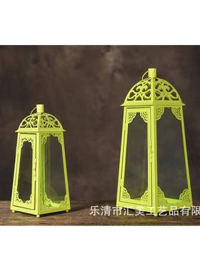 露营防璃烛台带玻桶风提手风灯提餐灯装饰品户外防FWL风蜡烛台野