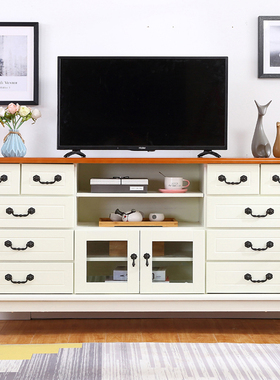 欧式电视柜实木客厅白色电视柜现代简H约卧室斗柜储物地柜简约现