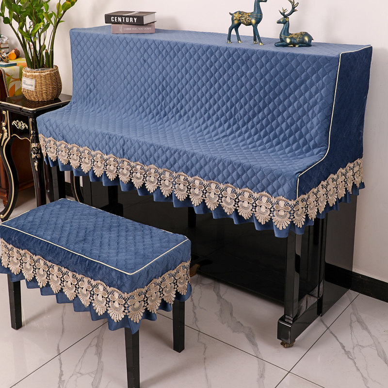 半包钢琴防尘罩高档钢琴罩半罩加厚丝绒钢琴N盖布钢琴凳套罩可定