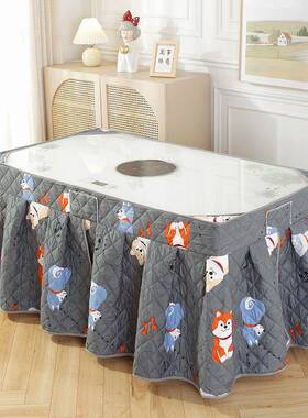 电qc15炉炉暖罩新款加烤火厚茶几长方形家用电炉烤火取暖被桌子罩