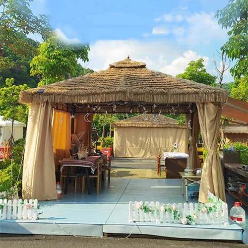 凉亭户草外庭院遮棚农家乐帐篷REV茅草棚民宿仿真阳稻室休闲外遮