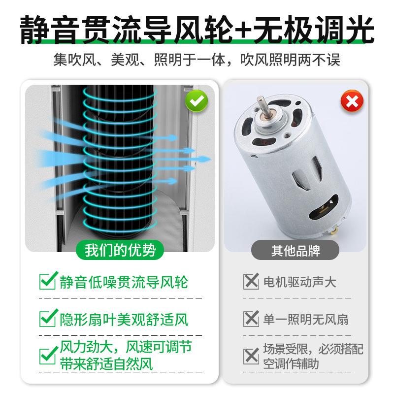 新款全光一谱奢客厅无叶体风扇灯轻水晶卧室吸顶风扇灯智909能电