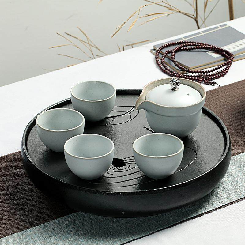 黑陶干泡茶盘陶储瓷干冰茶无品牌/套具圆形小水号茶盘家用装复古,五金/工具,轴承装卸工具,淘宝优惠券,粉丝福利购,淘宝优惠卷