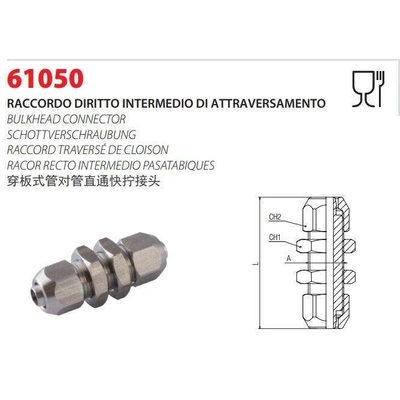意大利安耐AIGNEP不锈钢食品级接头穿板 管对管直通快拧接头61050