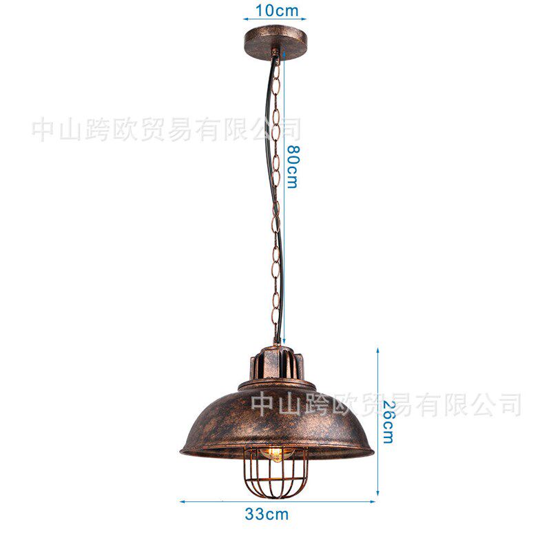 热销欧式吊灯具复古工业风客厅灯室内创意个性锅盖餐厅吧台灯