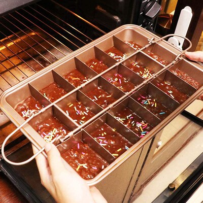 布朗尼烤盘蛋糕模具不沾烤盘方形面包烘焙加厚固底 Brownie Pan