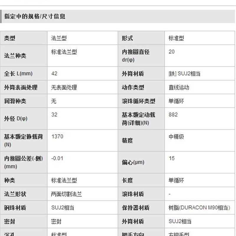 替换米思米LHRLCM20带夹紧把手直线轴承带法兰把手型