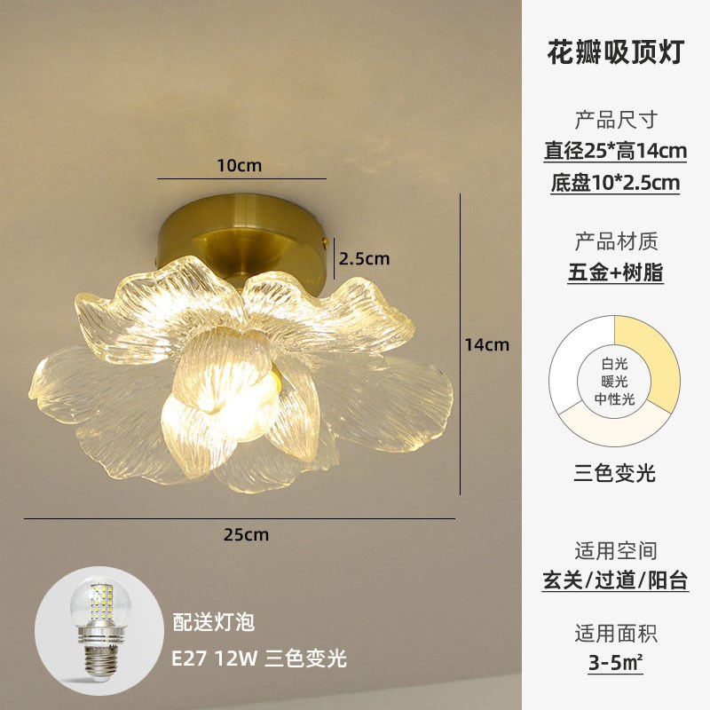 花瓣过道灯走廊现代简约阳台灯楼梯衣帽间入户玄关吸顶灯中山灯具