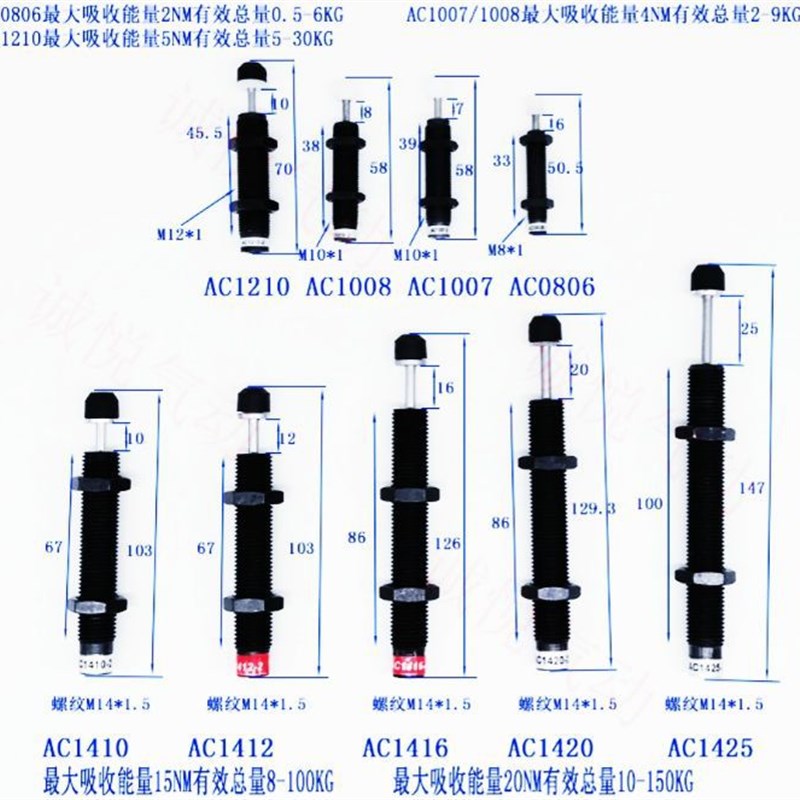 固定型缓冲器AC0806 1008 1210 1420 2020 25 2530-2
