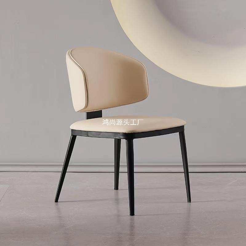 意式极简猫抓皮餐椅现代简约轻奢家用餐桌椅子酒店餐厅靠背椅简约