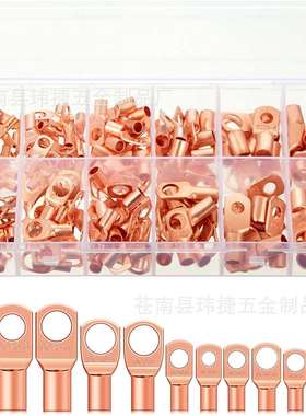 跨境170pcs盒装铜鼻子SC窥口端子铜线耳电线接线端子线鼻子套装