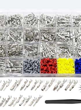 跨境1050PCS汽车连接器配件插针公母插头压接接线端子1-3.5mm