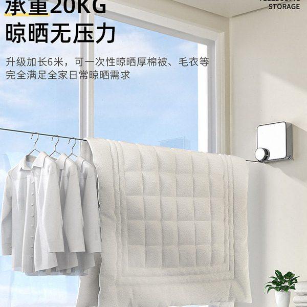 免打孔隐形晾衣绳室内外伸缩阳台卫生间晾衣架承重不锈钢棉被神器,收纳整理,壁挂晾晒架/网,淘宝优惠券,粉丝福利购,淘宝优惠卷