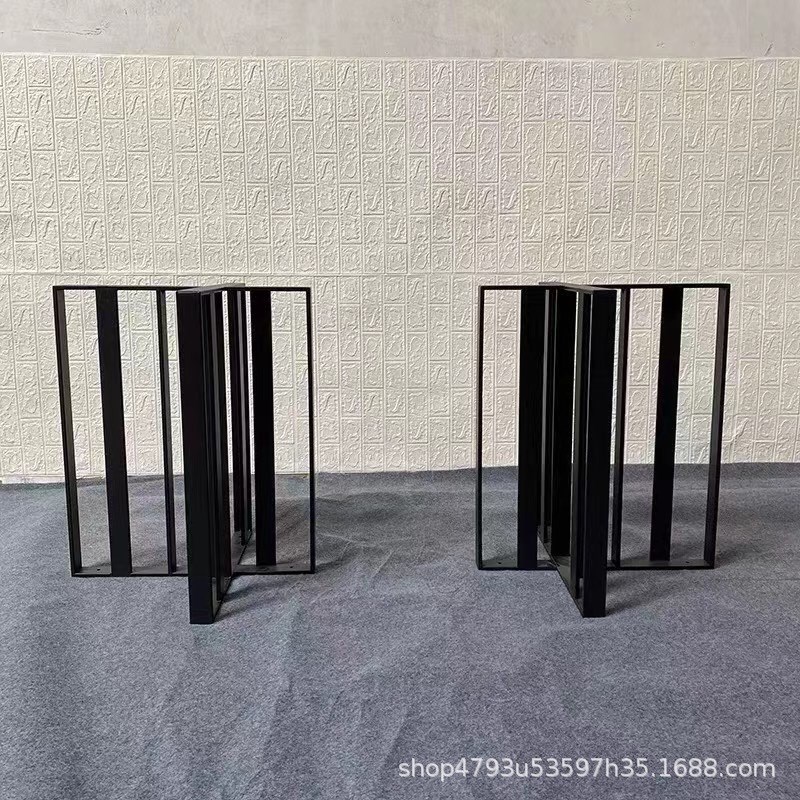 厂家定制轻奢不锈钢桌p脚桌腿铁艺大圆餐桌架家用圆桌长桌桌脚支