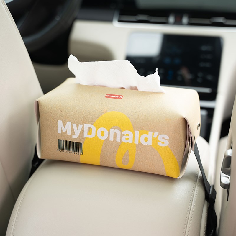 麦当当纸巾盒车载创意可爱车内抽纸盒汽车收纳纸巾V包车用箱纸抽