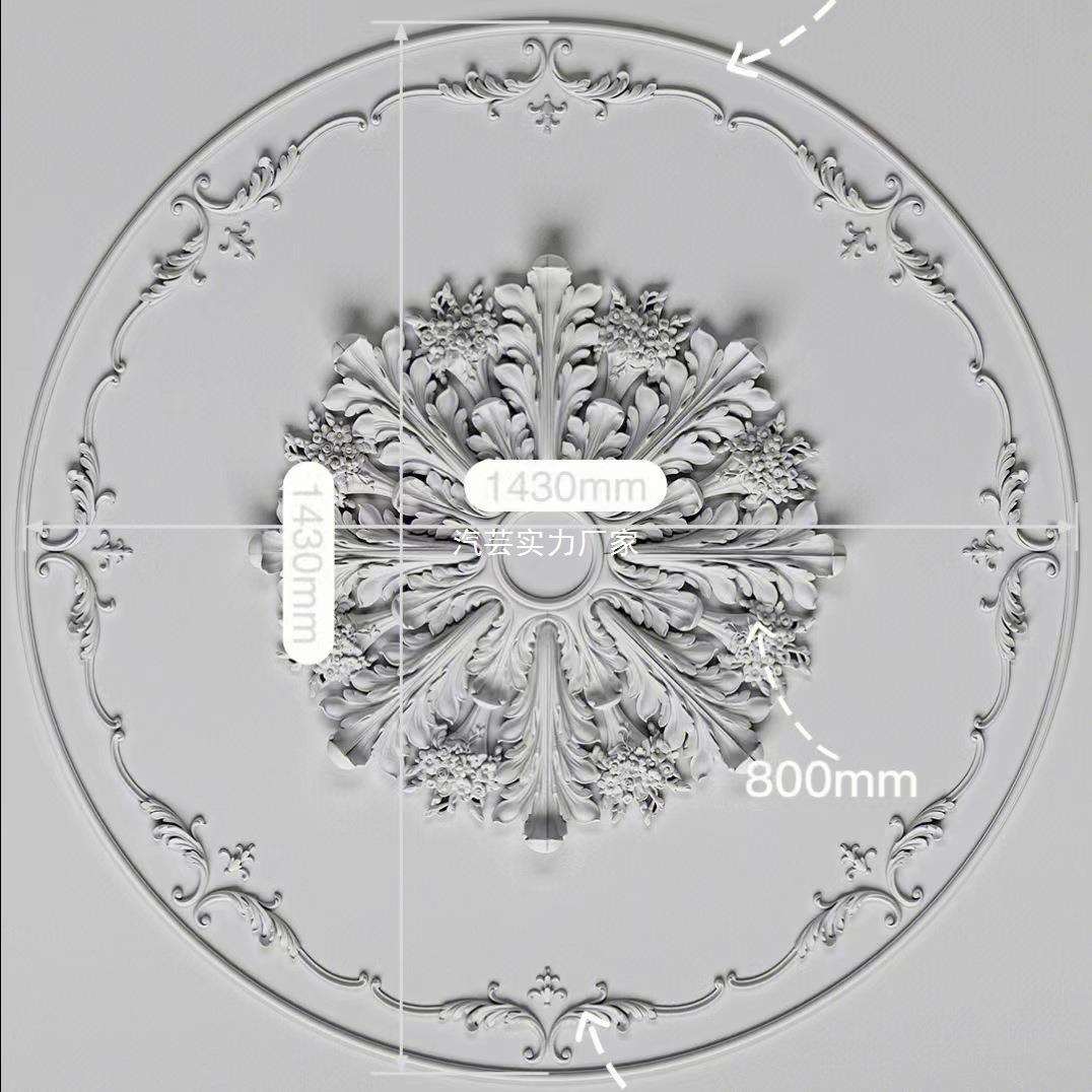 j8仿PU装饰圆盘圆形灯池雕花石膏法式组合灯座吊顶镂空造型灯盘g3