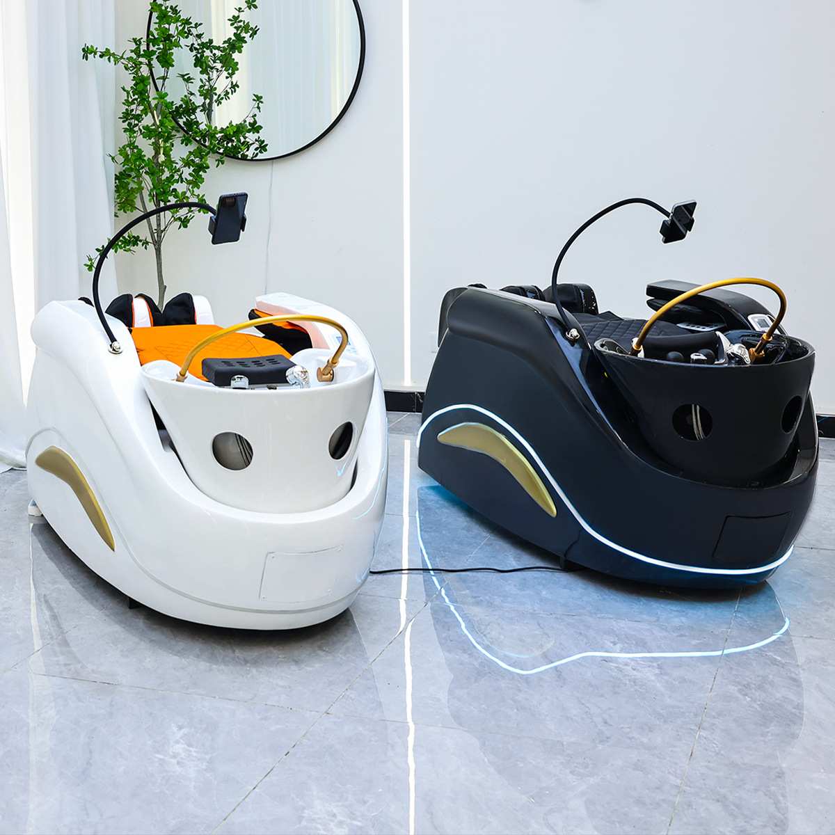 高端品质网红潮店智能电动按摩洗头床Export quality sh ampoo be