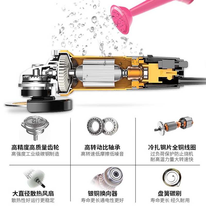 雷亚角磨机手磨机电动小型多功能万用切割机打磨机磨光抛光手砂轮