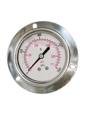 不锈钢压力表全钢304压力表耐震充油轴向带前边YNBF60ZT1600kPa