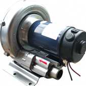 青福缘压直流鼓风机12v 气泵 DC小型低噪音曝气氧风机旋涡式