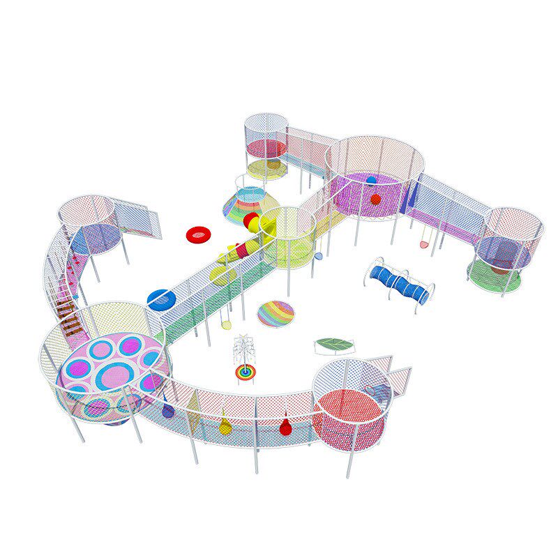 户外运动绳网拓展项目,文旅景区树上蹦床丛林魔网,儿童游乐淘气堡