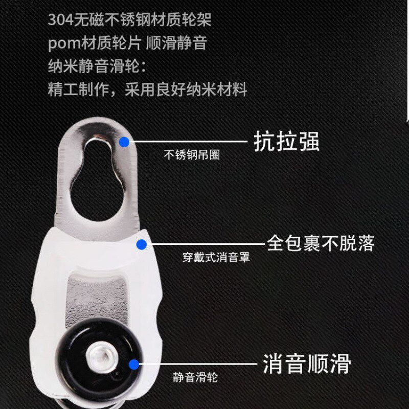 双层加厚窗帘轨道铝合金超静音直轨双轨滑轮窗帘杆滑轨罗马杆