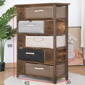 简易实木床头柜简约卧室床边柜藤编柜斗置物柜复古收纳储物柜斗柜