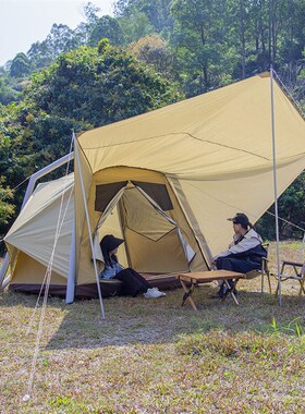 户外帐篷轻量化野营黑色速开二合一露营超轻速开自动充气帐篷天幕