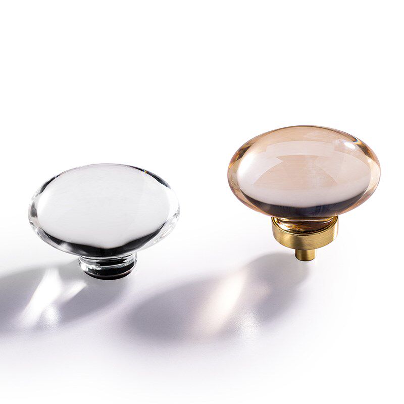 水晶鸽子蛋拉手意大利现代轻奢衣柜门抽屉橱柜单孔透明柜子小把手