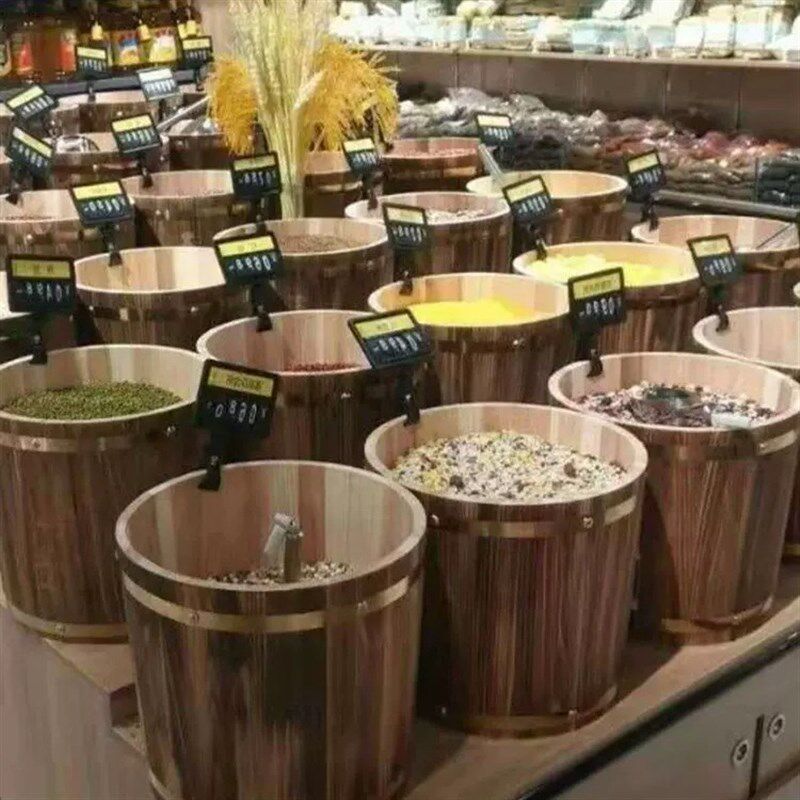 实木米桶米缸储米箱家用大中小号木质装米桶防潮防虫密封木制米箱