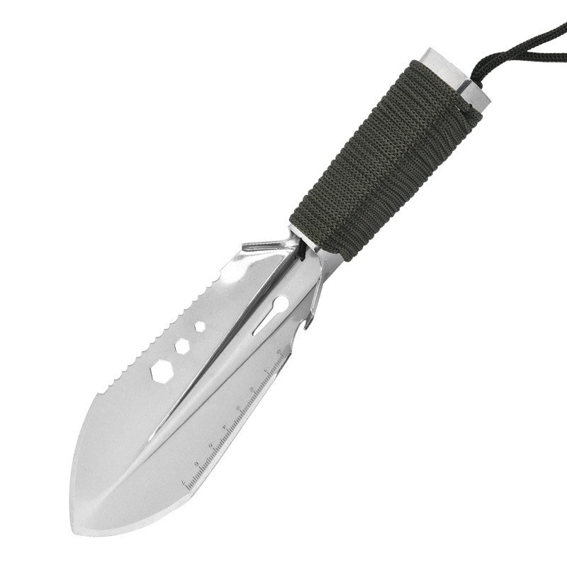 多功能户外小手铲户外野营挖菜工具带开瓶开螺丝铲花园兵工赶海铲