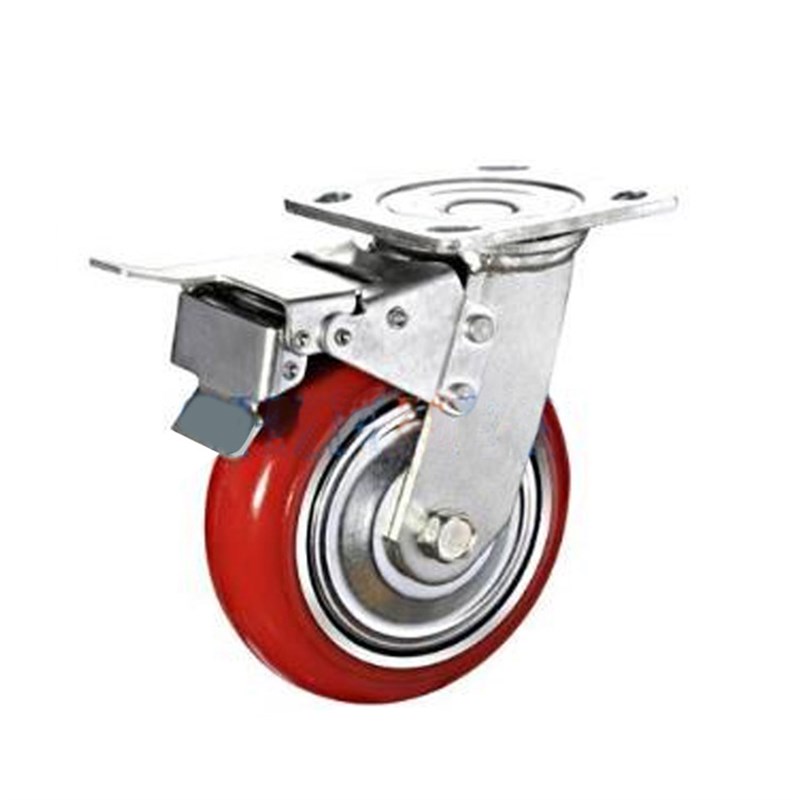 重型信希铁聚脚轮 浇注铁心聚氨酯轮 支架双珠盘轨道 静音轮