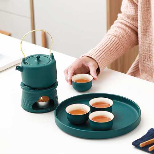陶瓷温茶炉蜡烛煮茶炉暖茶炉茶具套装温茶器茶水保温围炉煮茶代发