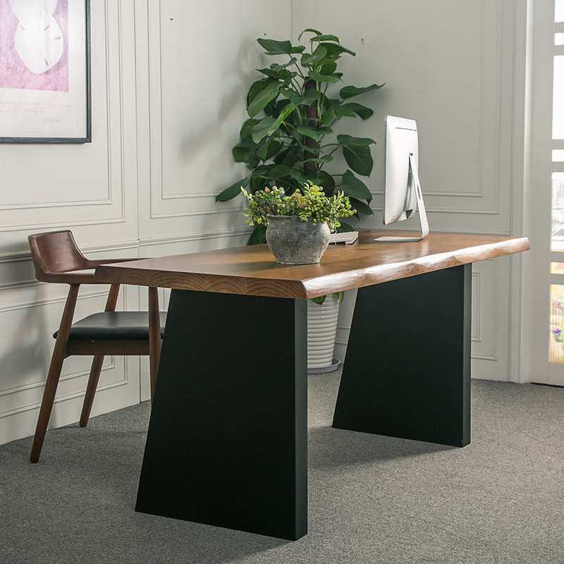 现代简约实木办公桌家用小户型原木书桌写字台办公室电脑桌老板桌