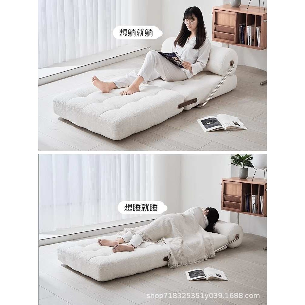塔吉懒人布艺沙发客厅可躺可睡折叠两用休闲简约豆腐块单人沙发床