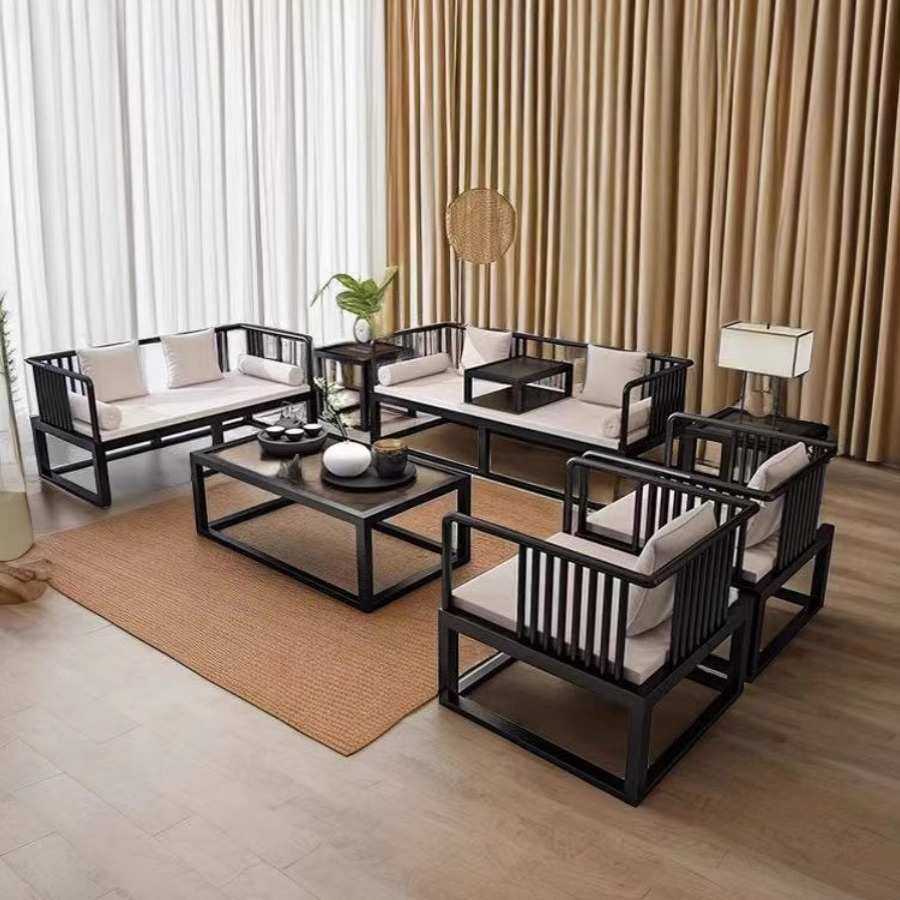 办公沙发茶几组合商务接待简约会客洽谈现代三人位铁艺办公室沙发