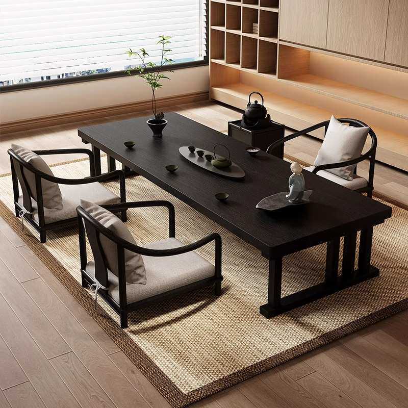 日式禅意榻榻米茶桌民宿设计师款实木茶几茶艺室接待泡茶原木矮桌