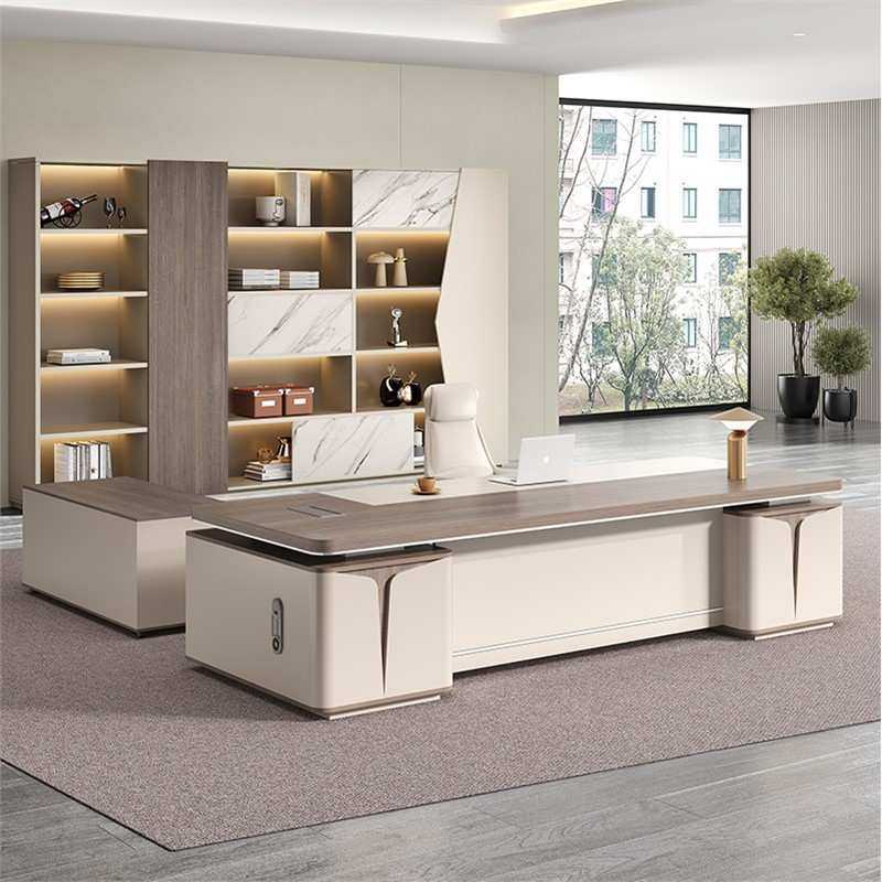 老板办公桌轻奢办公室椅组合简约现代总裁桌大班台主管经理桌家具