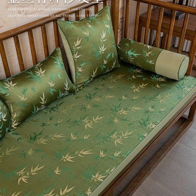 新中式红木沙发垫中国风氛围感高端坐垫四季通用绿色竹子海绵座垫,居家布艺,沙发垫,淘宝优惠券,粉丝福利购,淘宝优惠卷
