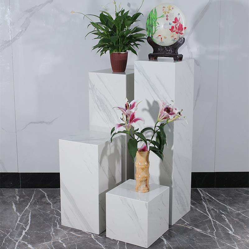 大理石方形底座展示台白色轻奢工艺礼品摆饰陈列架客厅地台落地石