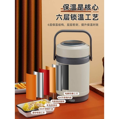 保温饭盒可插电加热便携上班族学生便当24小时超长恒温大容量