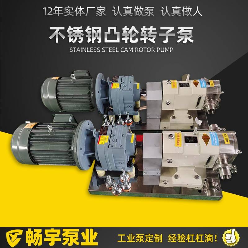 不锈钢凸轮转子泵3RP3/0.6蜂蜜辣椒酱食品级不锈钢凸轮转子泵