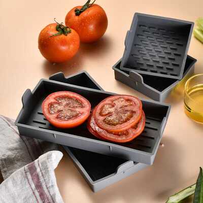 耐温手柄硅胶烤箱托盘烘培烤盘不粘底分餐托盘Baking Sheet Pan