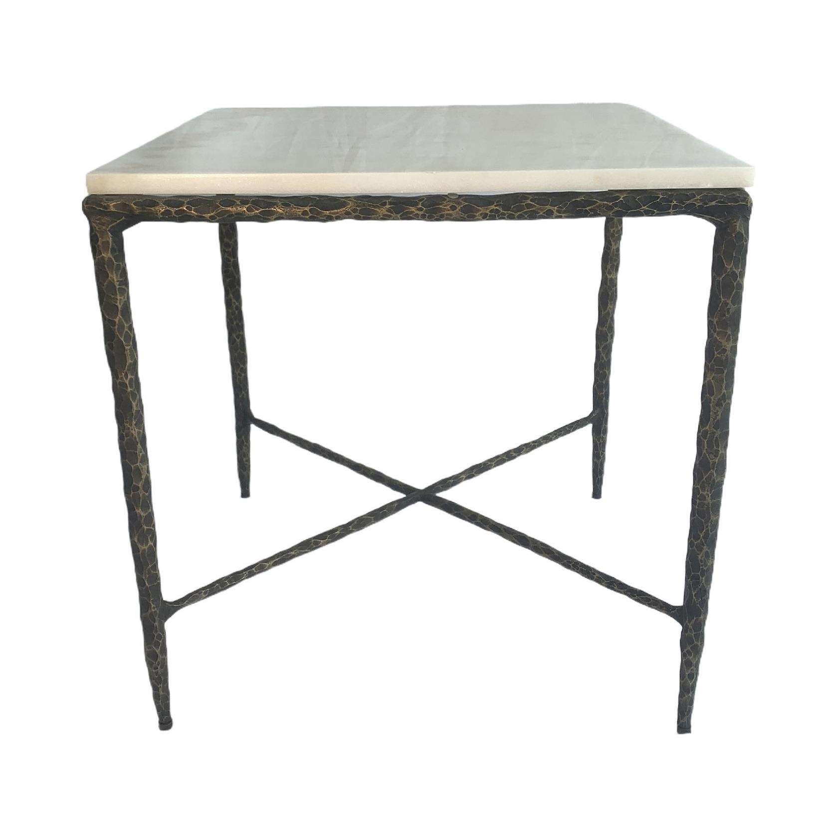 美式轻奢锻打铁艺个性边几软装设计别墅酒店设计师中古风茶几