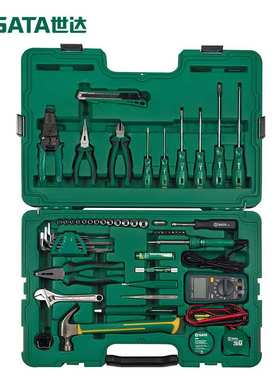 SATA世达工具09536电讯维修组合套装61件套电工万用表工具箱