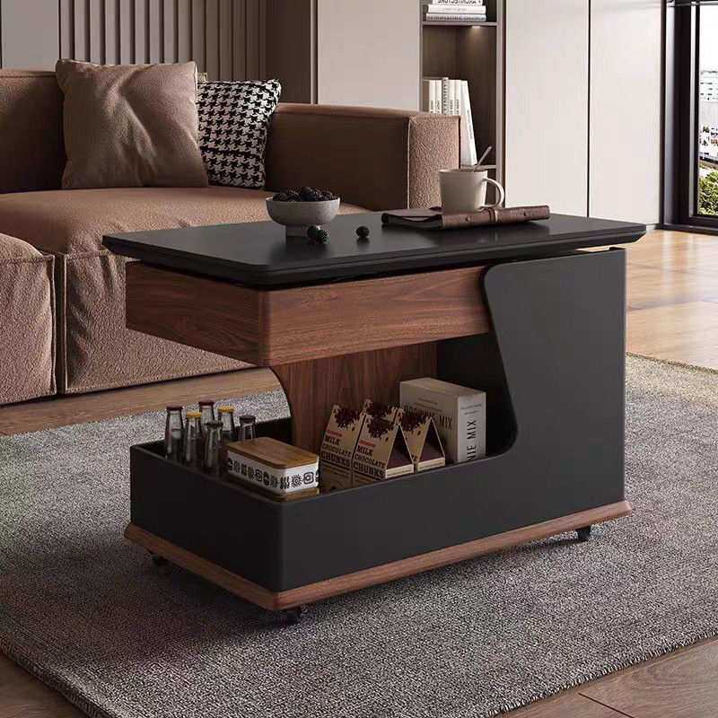 移动小户型实木升降沙发茶几客厅简约阳台家用多功能现代小推车