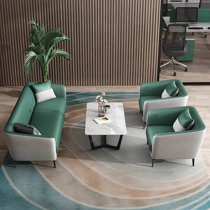 意式沙发简约咖啡厅接待会客撞色双人位别墅休闲高脚皮沙发