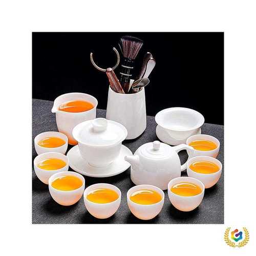 ?德化羊脂玉茶具套装家用轻奢白玉白瓷功夫泡茶壶茶杯会